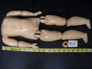 B05 - Antiq 18 " Composition Body For German Bisque Head Doll - Repainted