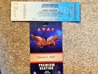 Aerosmith Premium Seating 3 - D Credential/ Tix Feb 5 2020 Park Theater Las Vegas