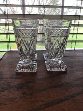 4 Vintage Imperial Glass Cape Cod Clear Juice Glasses 5 1/4”