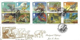 Gb 2002 Rudyard Kipling Set On 4d Post Fdc With Elephant Postmark