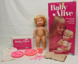 Vintage 1973 Kenner Baby Alive Doll,  Accessories 2930 - - Read