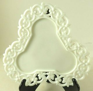 Vintage Milk Glass Plate Double Forget Me Not Club Plate
