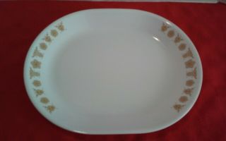 Vintage Corelle Corning Ware Butterfly Gold 12 " Oval Serving Platter Plate