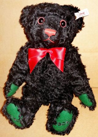 Steiff Black Jack Rare Teddy Bear From 2000 660085 Black Mohair And Growler