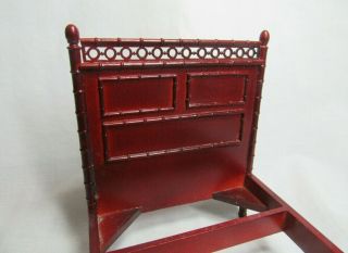 Dollhouse Miniatures,  Bespaq Bedframe,  Mahogany Stain,  1/12th Scale 2