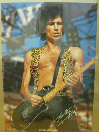 Vintage Rolling Stones Keith Richards Poster Rock And Roll 1983