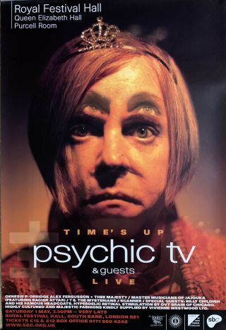 Psychic Tv Live Royal Festival Hall Poster 1999 Genesis P Orridge Time 