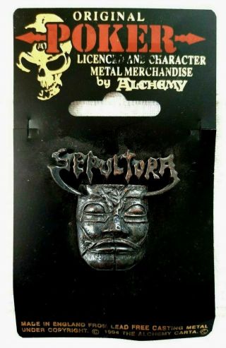 Sepultura Pewter Poker Metal Pin Badge By Alchemy -