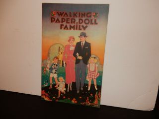 Vintage 1934 Walking Paper Doll Family By Saalfield,  Uncut,  6 Paper Dolls