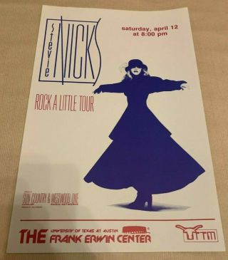 Stevie Nicks - Austin Texas - Usa Tour Poster - 1986 Rock A Little - Ex