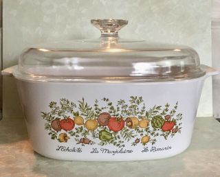 Corning Ware Spice Of Life 5 Liter Casserole With Lid,  No Chips,