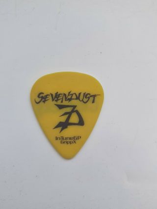 Sevendust Gig Yellow Guitar Pick 2008 Uk Tour.  Rock Music Music Memorabilia