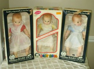 3 - Gerber Baby Dolls - All 17 " - All Nrfb - 1979 - Atlanta Novelty - Vintage