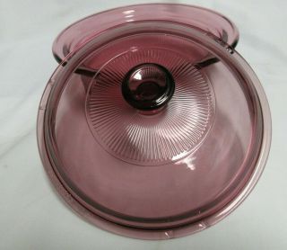 Corning Vision Cranberry Round Ribbed Casserole with Lid 24oz 3