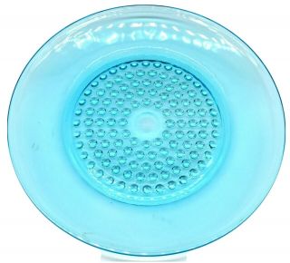 Vintage Bubble Glass Blue Depression Glass 10 " Dinner Plate Collectible
