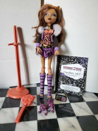 Monster High Clawdeen Wolf Doll First 1st Wave Diary Crescent Pet
