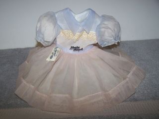 Vintage Shirley Temple Party Dress W/ Tag And Pin Ideal 15 " Doll