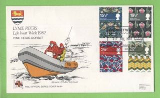 G.  B.  1982 Textiles Official Rnli First Day Cover No.  84,  Lyme Regis