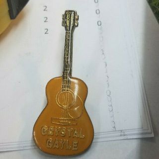 Crystal Gayle Guitar Vintage Metal Lapel Pin From Late 80 