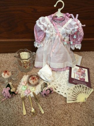 Pleasant Co American Girl Samantha Doll Birthday Outfit & Accessories