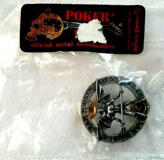 Iron Maiden Pewter Poker Rox Metal Pin Badge By Alchemy -
