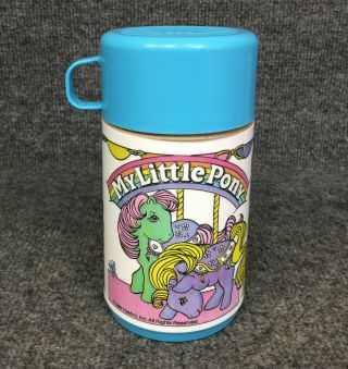 Vintage My Little Pony Aladdin Thermos For Lunchbox With Stopper And Cup Lid Euc