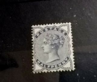Gb Queen Victoria 1883 1/2d Slate Blue Sg187 Fine.  Scarce Stamp Cat Val £32