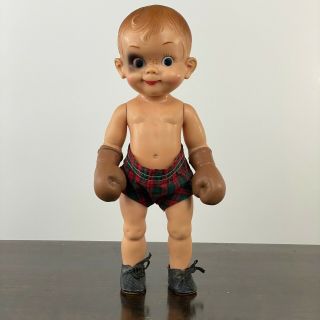 Vintage Mikey Boxer Baby With Black Eye Doll 10 " 1930s - 40s Effanbee Rare Item