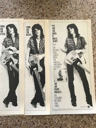 1981 Vintage 3 Part Album Promo Small Print Ads For The Joe Perry Project Pt 2
