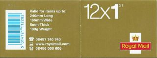 Gb Booklet 2009 Mf5a - 12 X 1st Class Machin Security Definitives Walsall