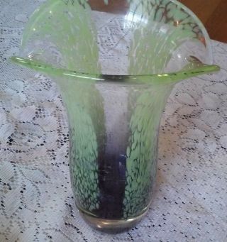 Elegant Murano Art Style Hand Blown Glass Vase