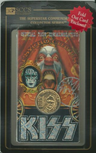 Kiss Psycho Circus Big Ace Frehley 24k Gold Plated Comm Coin