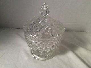 Vintage Crystal Glass Candy Dish With Lid 3.  5in Diameter