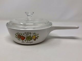 Vtg Corning Ware Spice Of Life P - 81 - B La Sauge Round Suace Pan With Lid 1 Pt