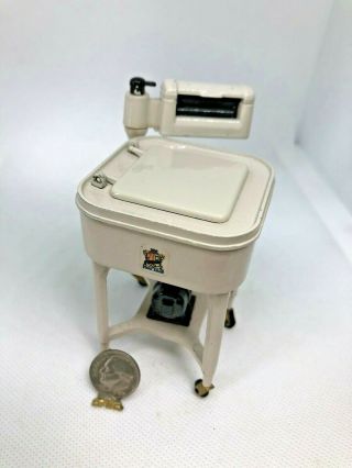 Dollhouse Miniature Vintage Metal Maytag Wringer Washing Machine 1:12