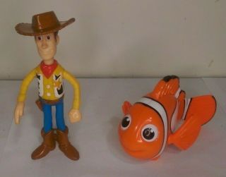 Disney Bundle:toy Story Woody And Swim Toy Finding Nemo.  Fun Toys