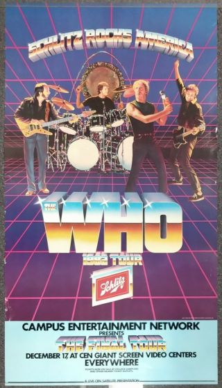The Who 1982 Tour Poster Schlitz Rocks America