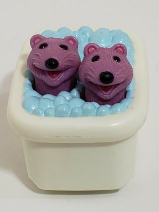 1999 Subway Jim Henson Bear In The Big Blue House Pip Pop Otters In Bath Tub Toy