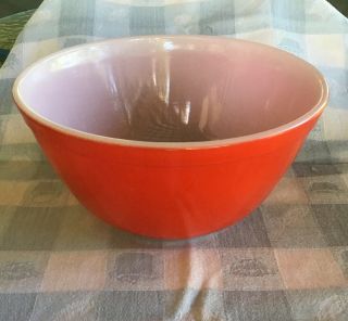 Vintage Pyrex Mixing Bowl Red 402 One N Half Quart Collectible Nesting Bowl