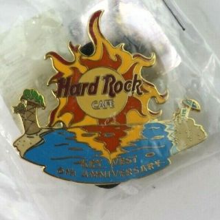 Hard Rock Cafe Key West 2002 6th Anniversary Pin Flame Beach Sunset Logo Le 2200