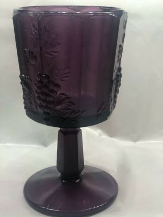 L.  G.  Wright Paneled Grape Amethyst Water Goblet.  Circa 1945