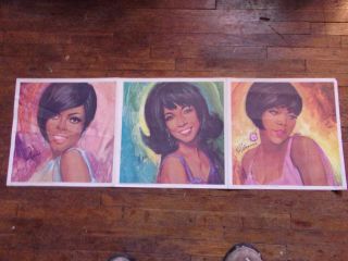 Orig 1967 The Suprems Motown Lp Record Insert Poster Diana Ross Uncut