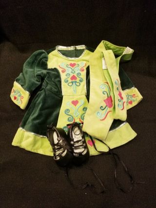 American Girl Nellie Irish Step Dance Outfit Of Today Head Band And Belt Rare