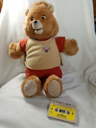 Vintage Teddy Ruxpin 1984 / 1985 Toy Stuffed Animal Bear W/ Cassette