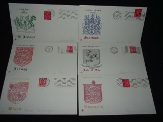 Gb First Day Covers 1969 Regional Definitives Set Of 6