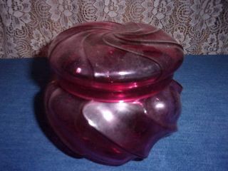 Fenton Art Glass Cranberry Wave Crest Box