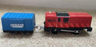 Trackmaster Salty Motorized Train With Brendam bay Co Boxcar 3
