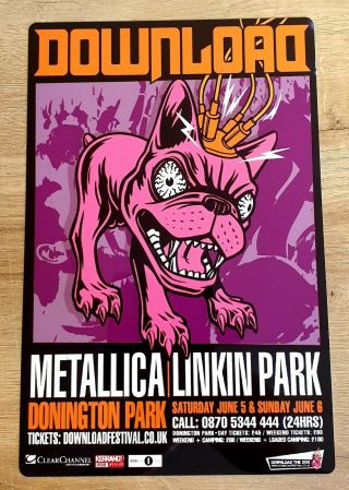 Download Festival 2004 Metallica Linkin Park 8x12 Inch Metal Sign