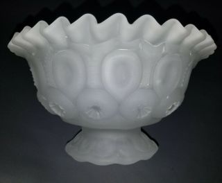 Le Smith Moon Stars White Frosted Satin Glass Small Footed Bowl Dish