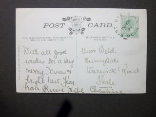 Lancashire 1906 Kevii 1/2d " River Mersey " Postcard West Didsbury Mchr Skeleton